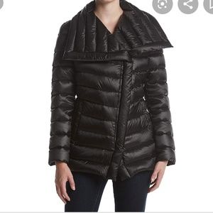 T TAHARI Black Chloe Asymmetrical Zip Down…